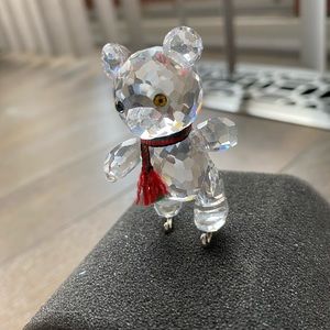 Swarovski crystal skating bear figurine